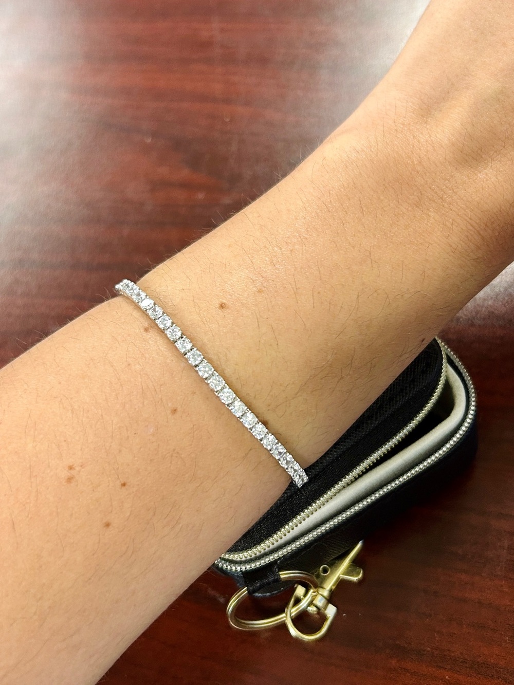 Saks Fifth Avenue Designer CZ Silver Tennis Bracelet